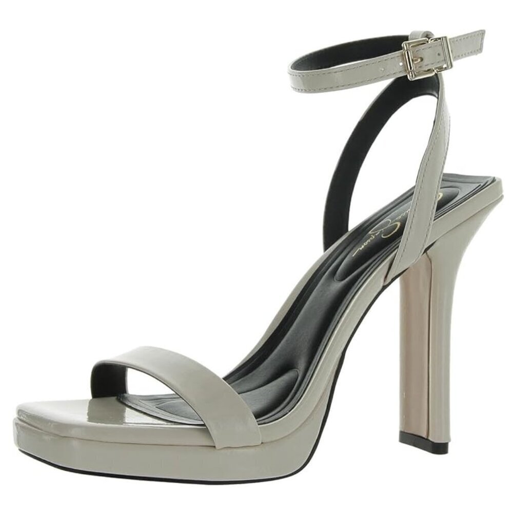 NEW Jessica Simpson Adonia Platform Patent Heeled Sandal in Chalk Sz. 9.5